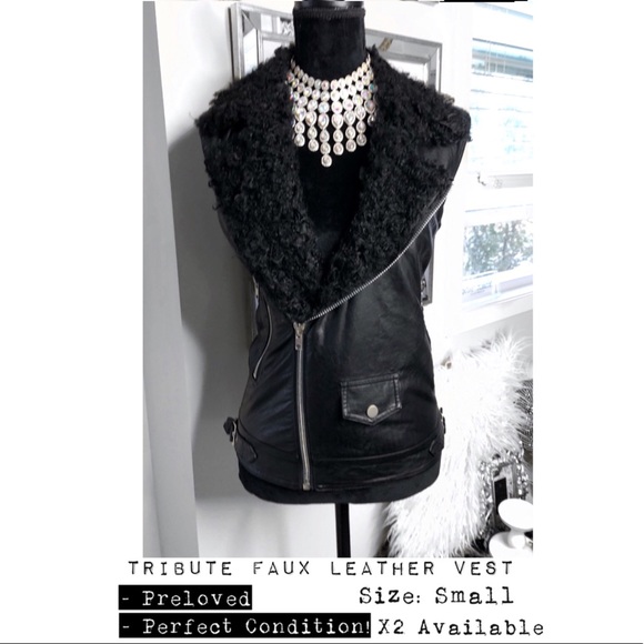 GOLDIE LONDON - TRIBUTE FAUX LEATHER BIKER VEST - Picture 3 of 8